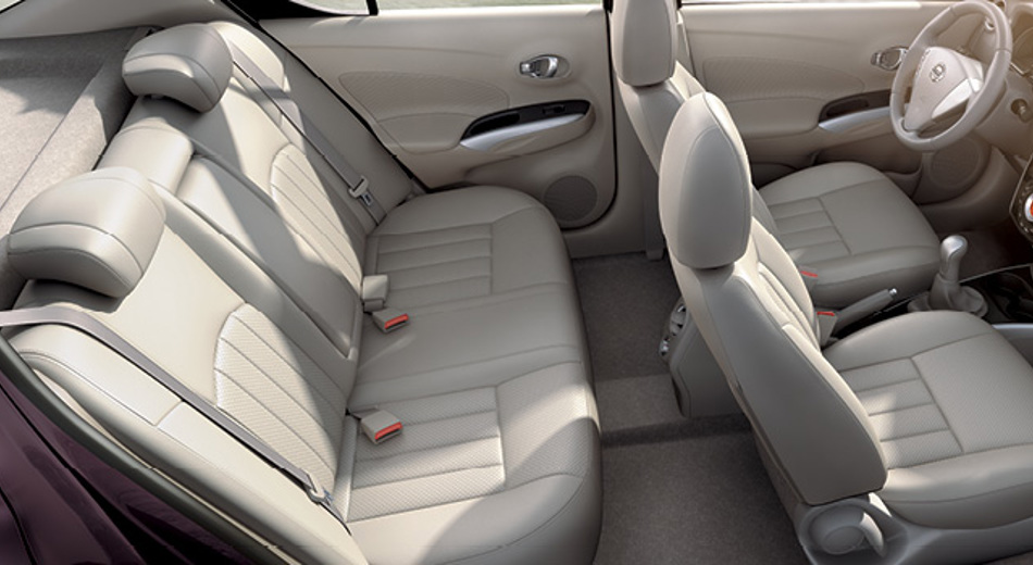 Interior  side view of the Nissan Almera